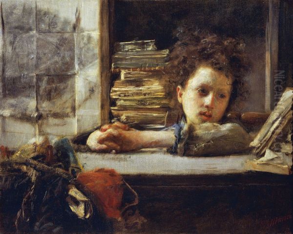 Lo studio Oil Painting by Antonio Mancini