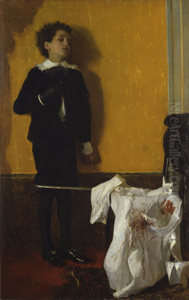 Dopo il duello Oil Painting by Antonio Mancini