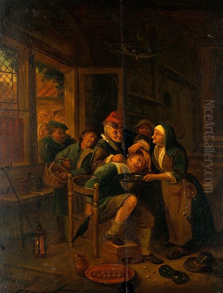 A surgeon removing 