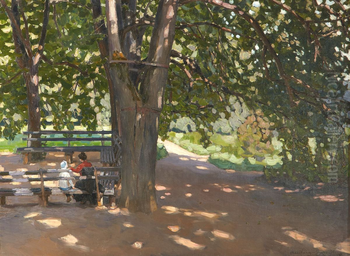 In the shade of lime trees Oil Painting by Apollinary Vasnetsov