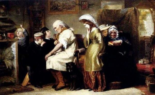 A Visit To The Old Soldier Oil Painting by unknown