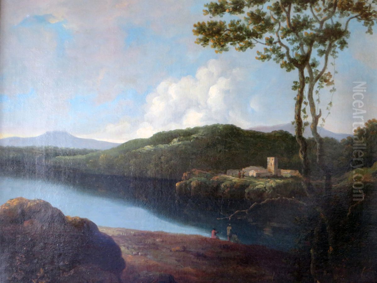 A Welsh Landscape. Oil Painting by George Barret, Sr.