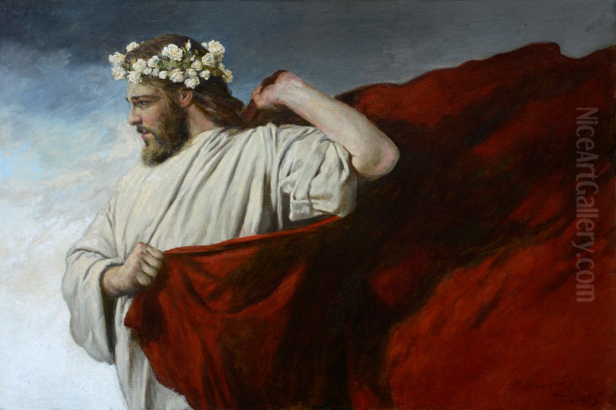 A white halo of roses Oil Painting by Andrei Mironov