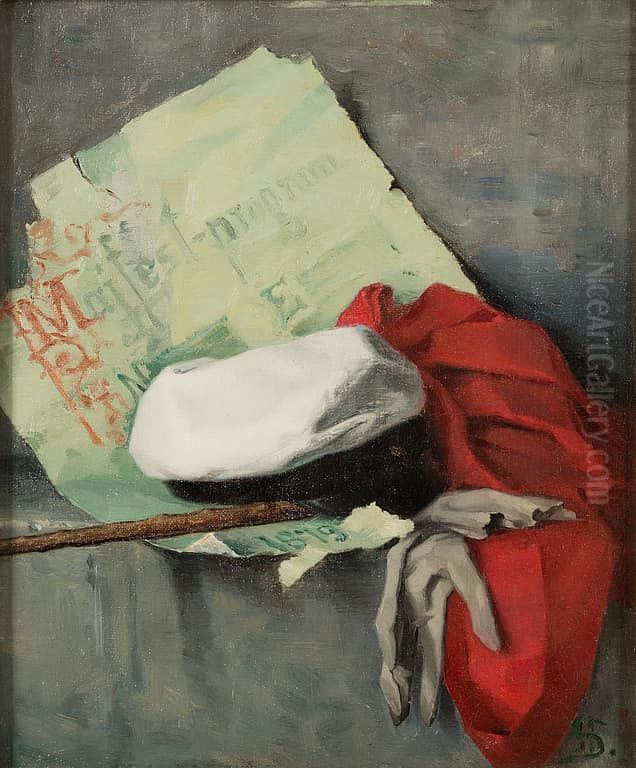 Student cap (after the party) Oil Painting by Helene Schjerfbeck