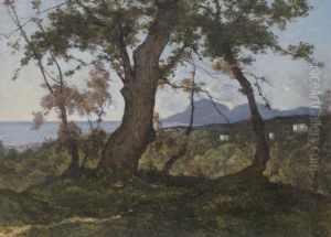 A Wooded Landscape with a View of the Mediterranean Sea beyond