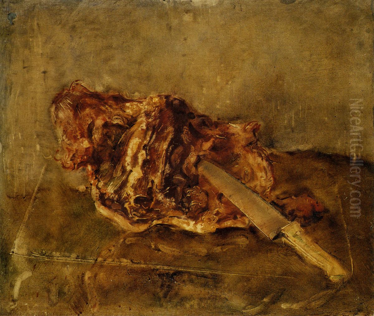 Meat Oil Painting by Vladimir Tatlin