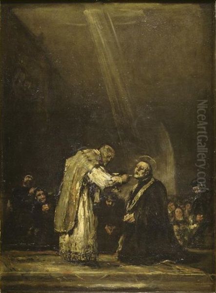 The last communion of Saint Jose de Calasanz  (1557-1648) Oil Painting by Francisco Goya