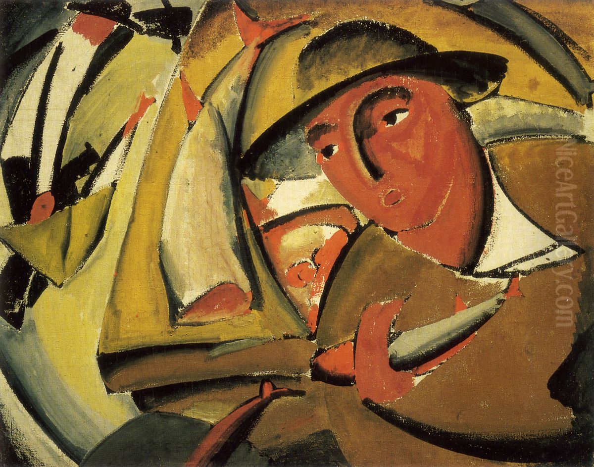 Fishmonger Oil Painting by Vladimir Tatlin