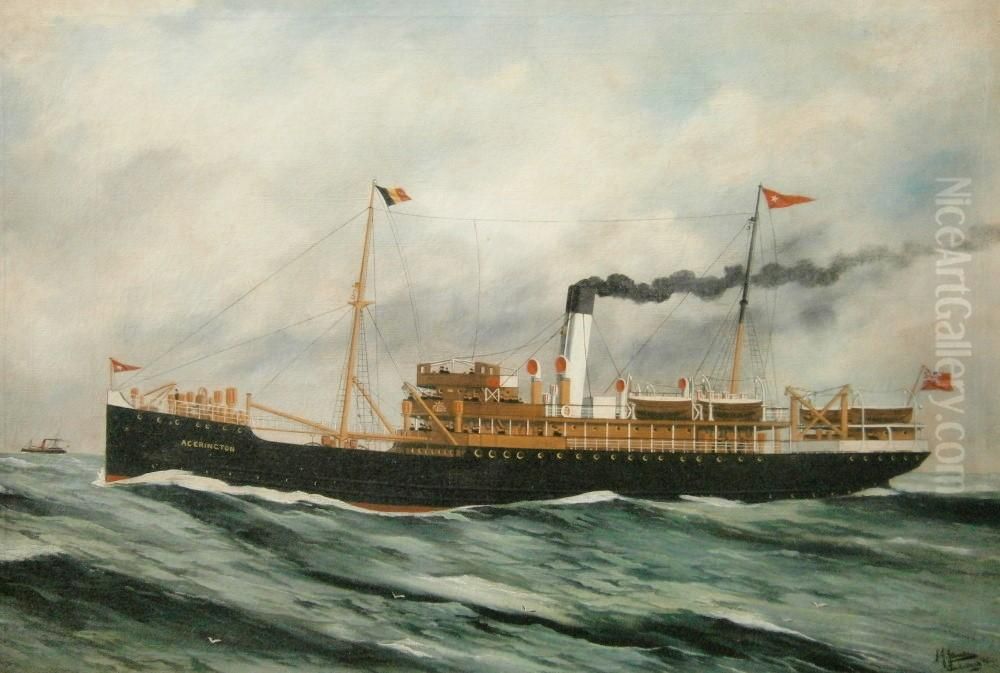 SteamshipAccrington Oil Painting by Harry J. Jansen