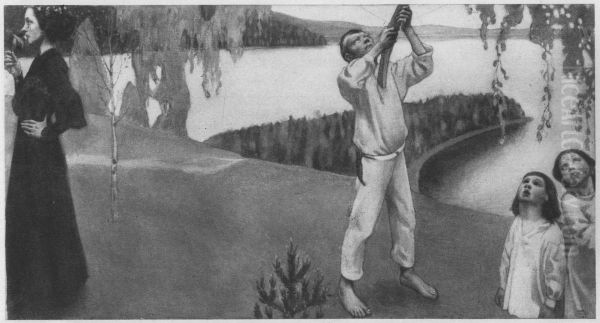 Spring Oil Painting by Akseli Gallen-Kallela