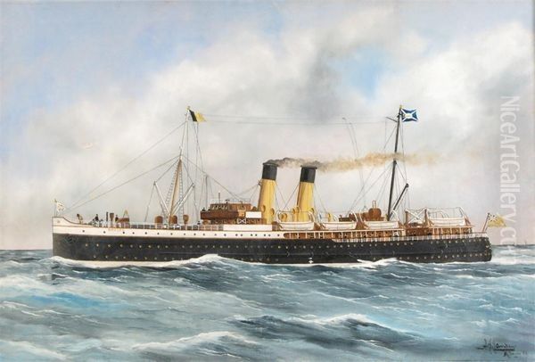 The SteamshipBruges, 1925 Oil Painting by Harry J. Jansen