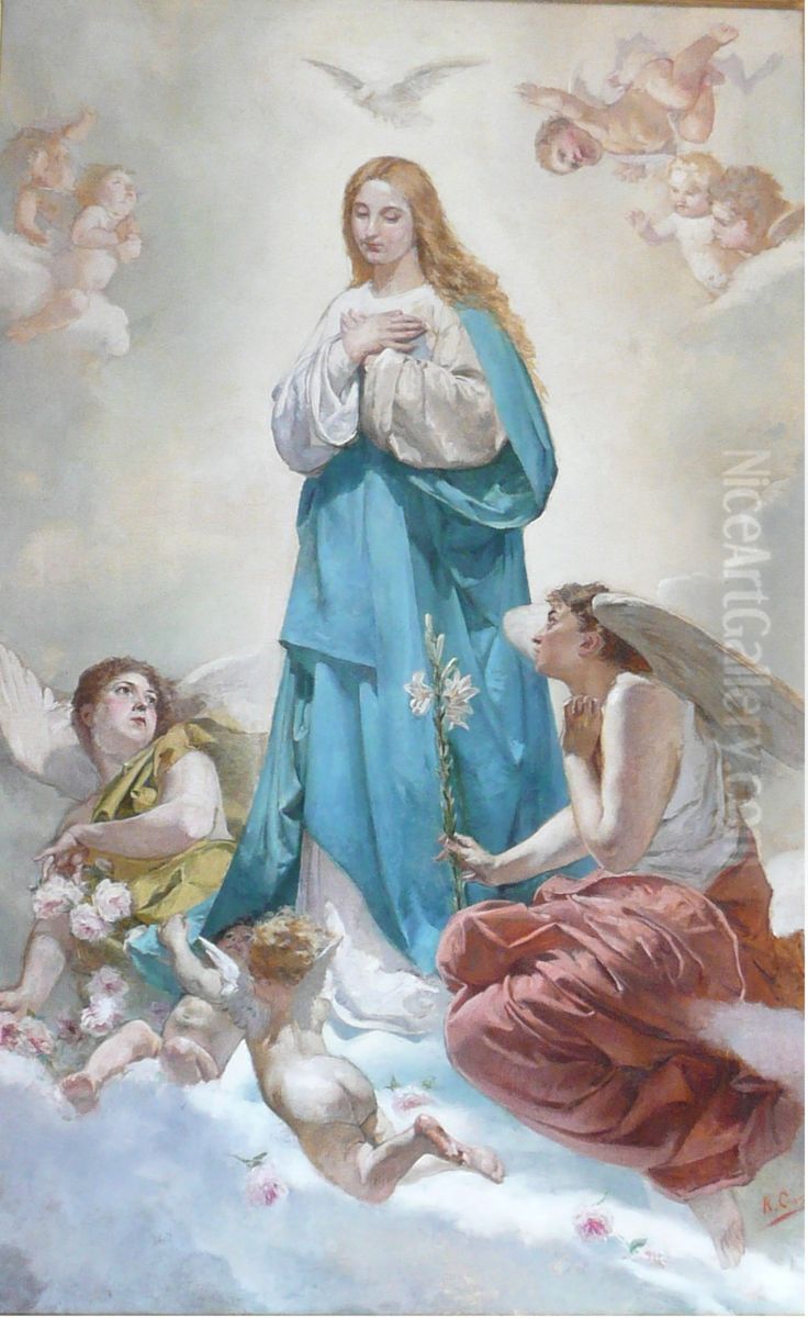 Inmaculada Concepcion Oil Painting by Antonio Cortina Farinos