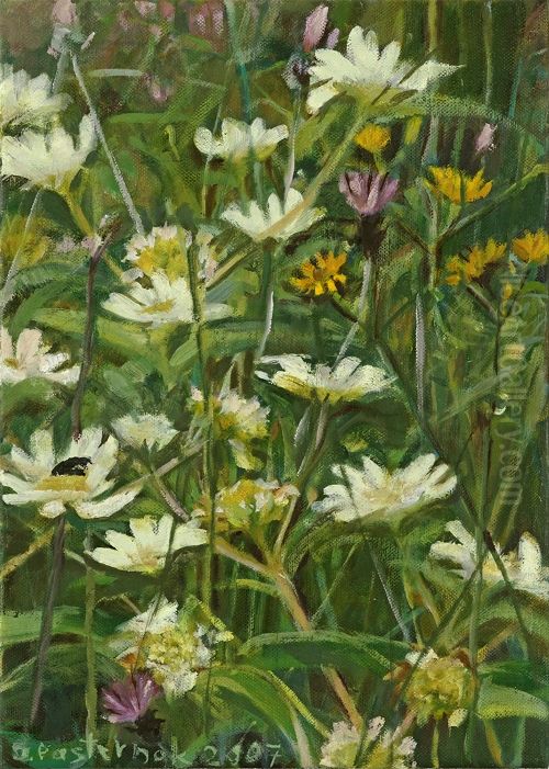 Scabious and Insect Oil Painting by Anna Pasternak Scabious and Insect Oil Painting by Anna Pasternak