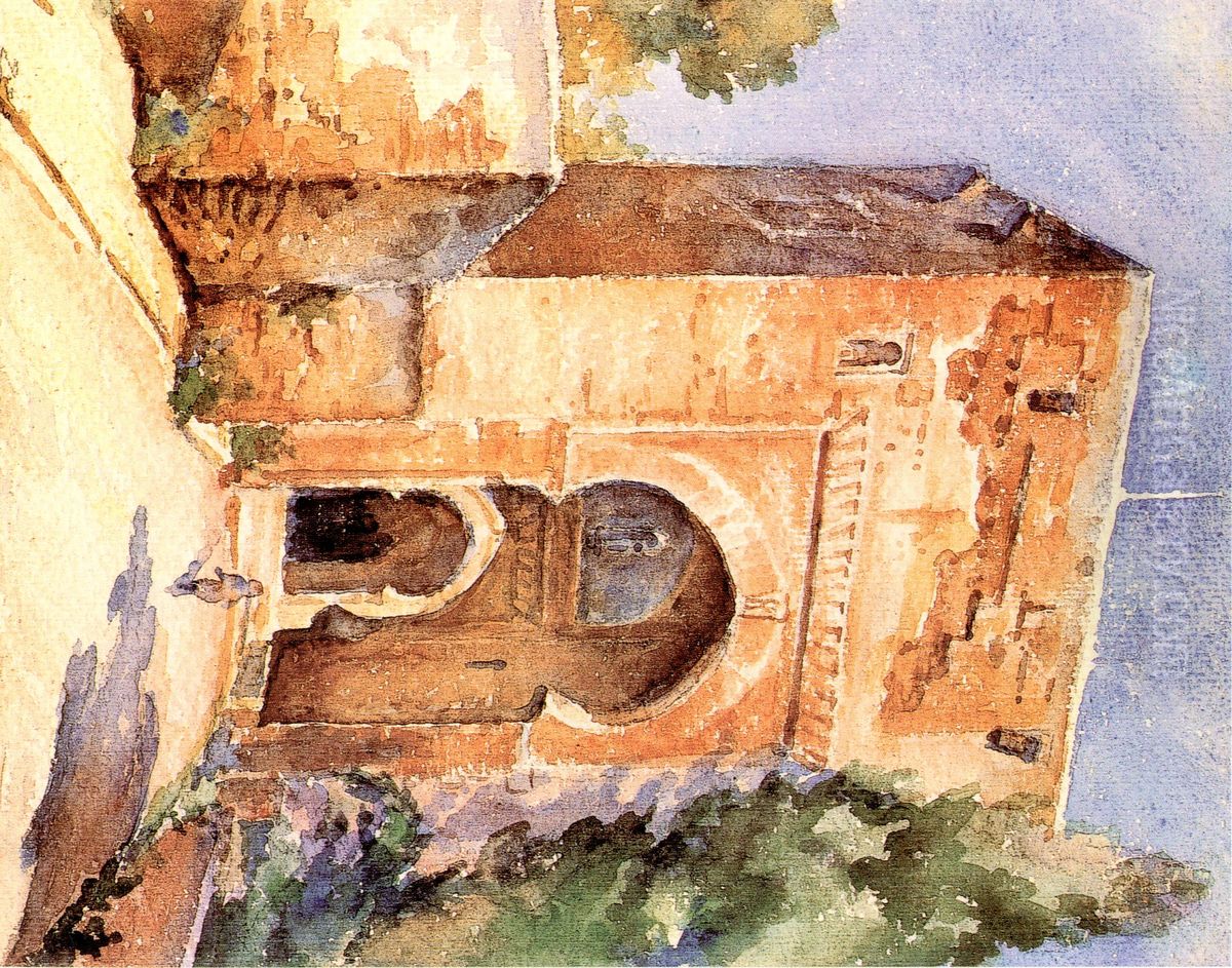 Granada, Alhambra: Justice Portal. Oil Painting by Moustafa Farroukh