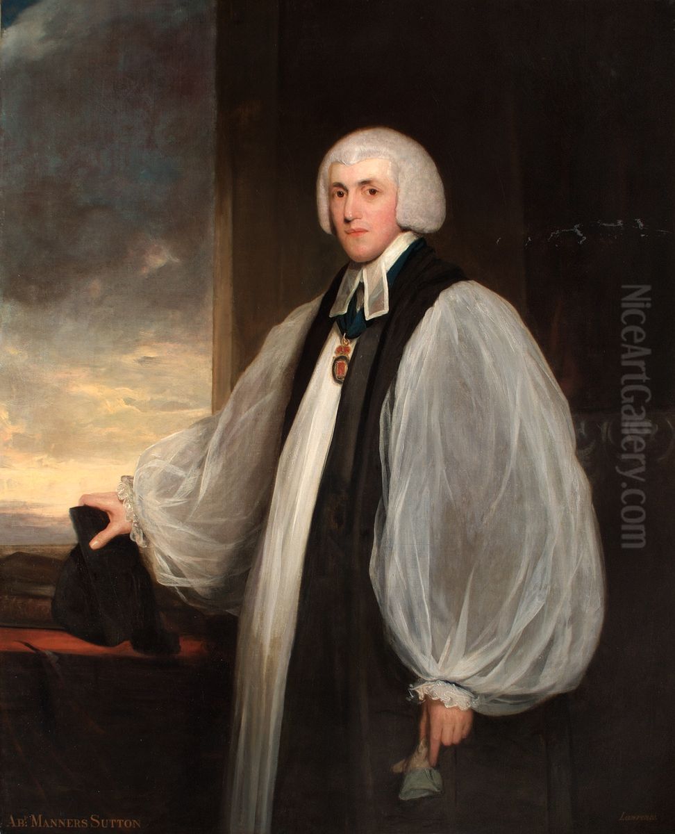 Portrait of Charles Manners-Sutton (1755-1828), Archbishop of Canterbury. Oil Painting by John Hoppner