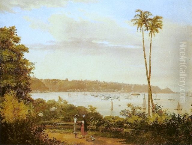 View of Bahia from the path to Monte Serrat Oil Painting by Louis Buvelot