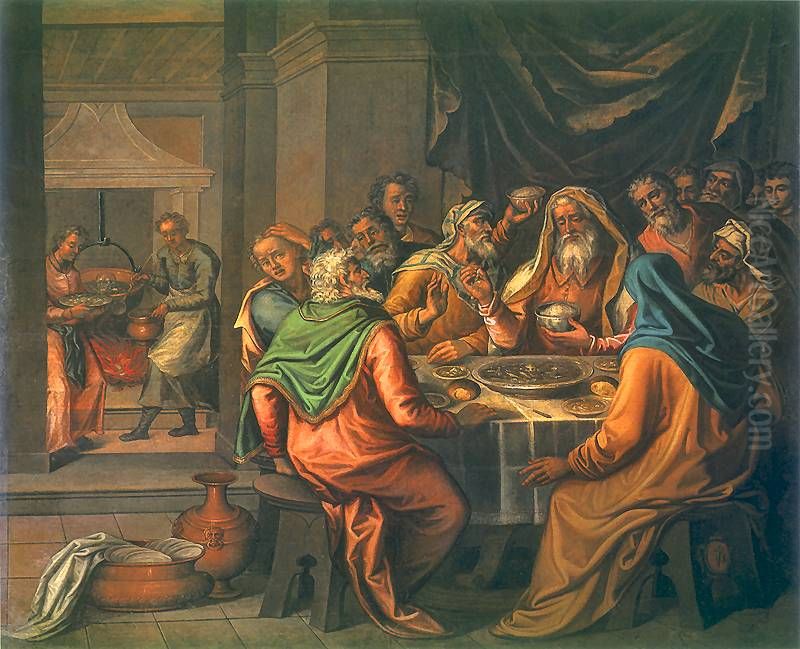 Abraham na uczcie Oil Painting by Tommaso Dolabella