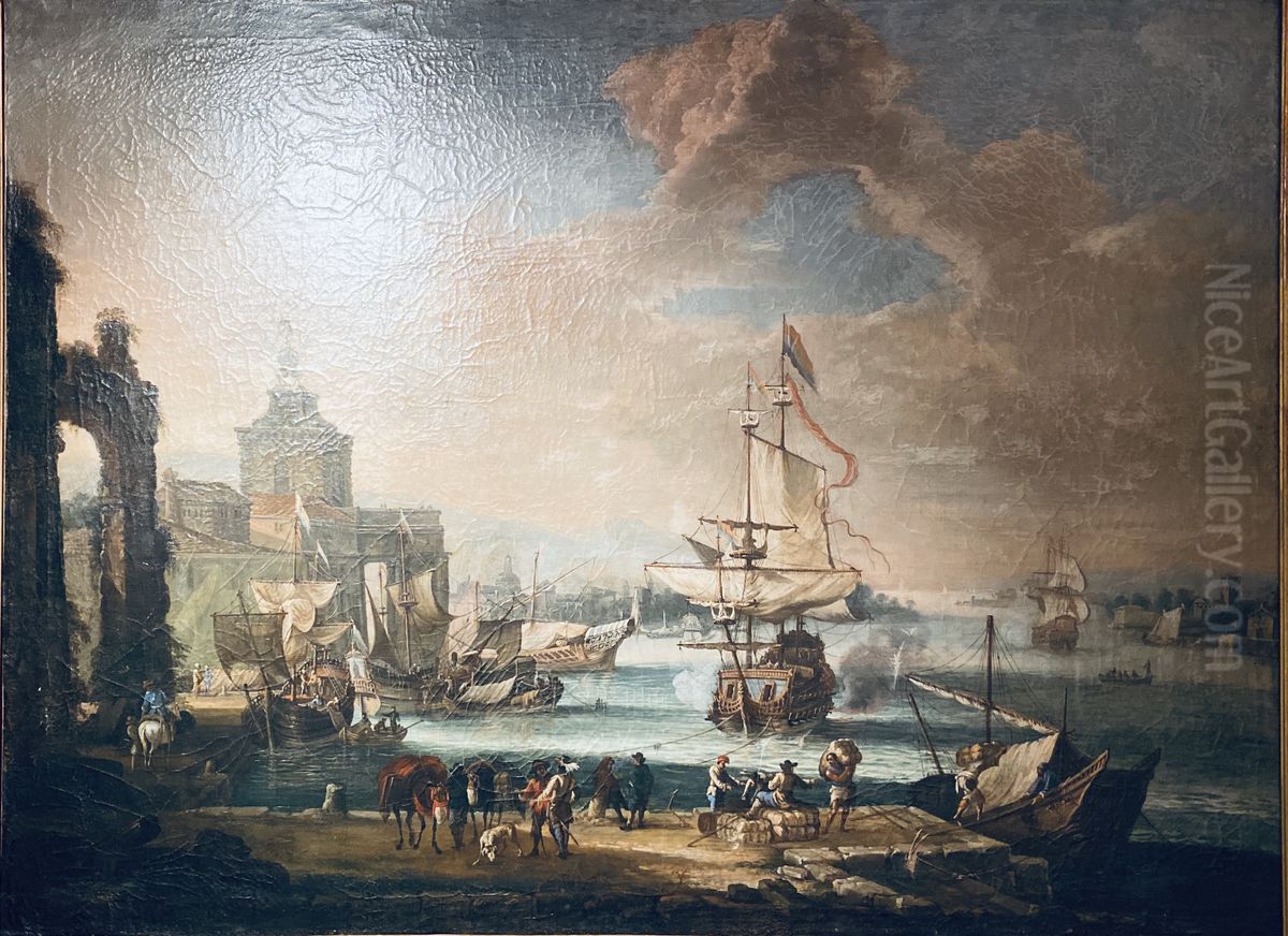 Italienischer Hafen Oil Painting by Abraham Storck