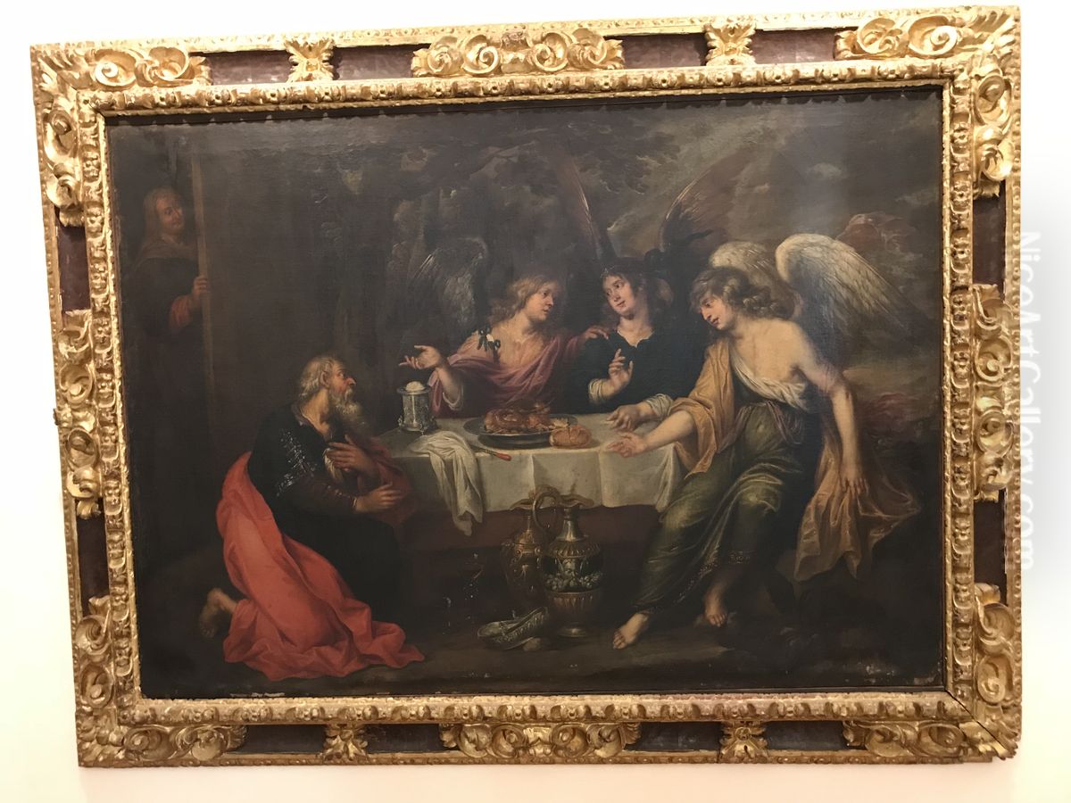 Abraham served by three angels Oil Painting by Abraham van Diepenbeeck