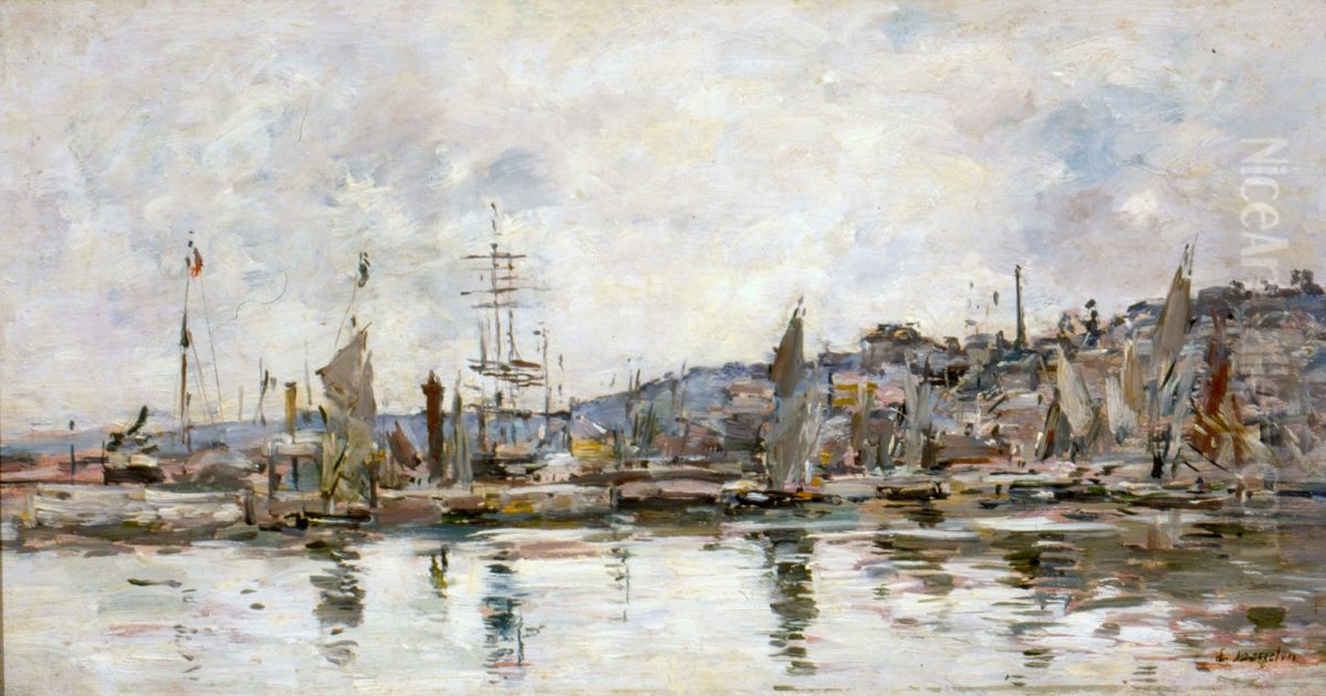Honfleur - The harbour Oil Painting by Eugene Louis Boudin