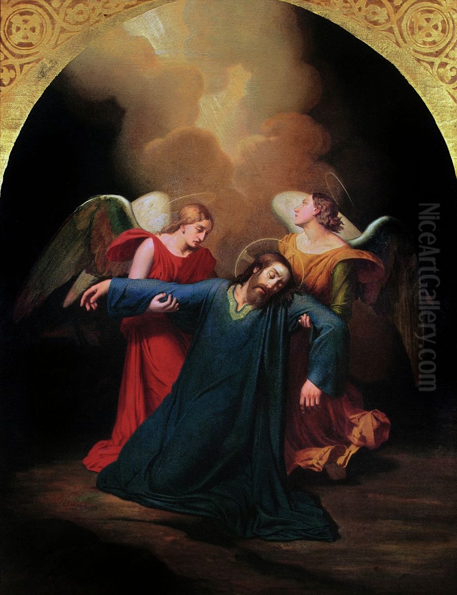 Christ in Gethsemane (or Descent from the Cross?) Oil Painting by Juan Leon Palliere