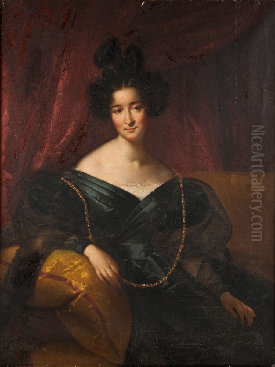 Portrait of Sophie Dawes, Baronne de Feucheres Oil Painting by Aimee Brune-Pages