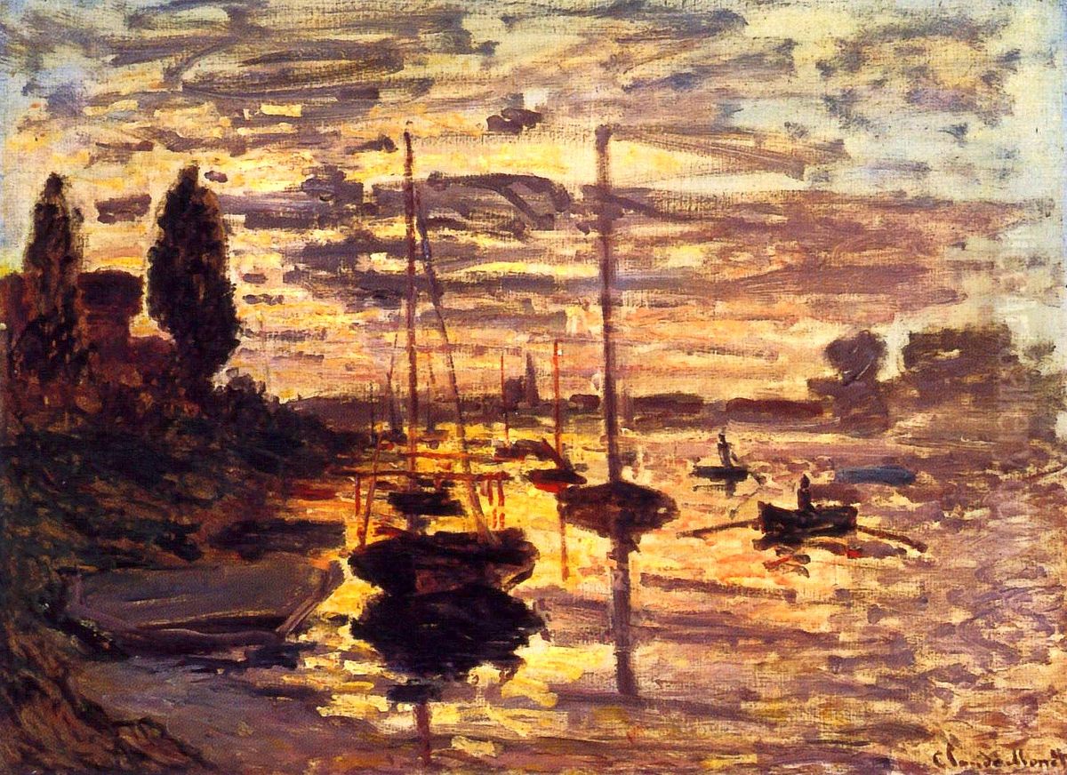 Petit-Gennevilliers, Sonnenuntergang Oil Painting by Claude Oscar Monet