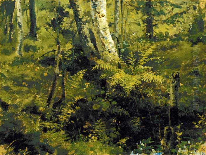 <<Berezy i paporotniki>> Oil Painting by Vasily Polenov