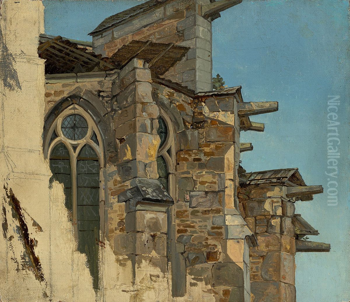 Der Altenberger Dom (Studie) Oil Painting by Andreas Achenbach