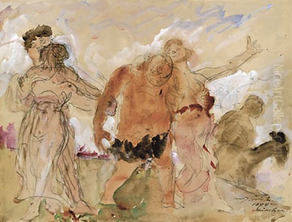 SonntagsfriedenHeimkehrende Bacchanten Oil Painting by Lovis (Franz Heinrich Louis) Corinth