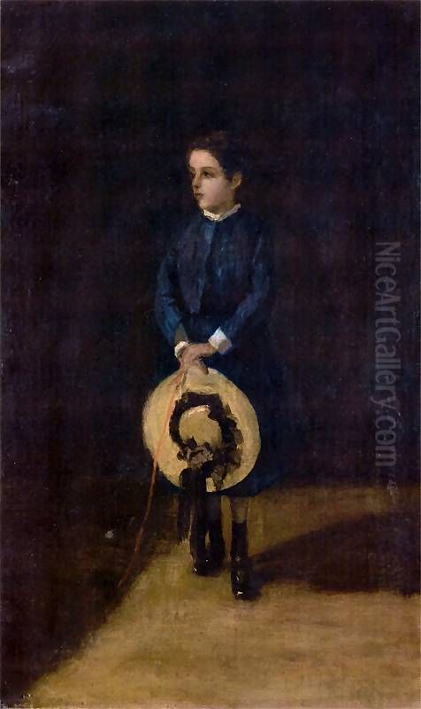Dziewczynka z kapeluszem. Oil Painting by Albert Chmielowski