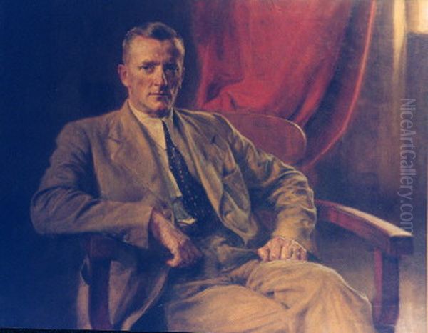 Hr. Adam Delaveaux, 1937 Oil Painting by Boleslaw Barbacki