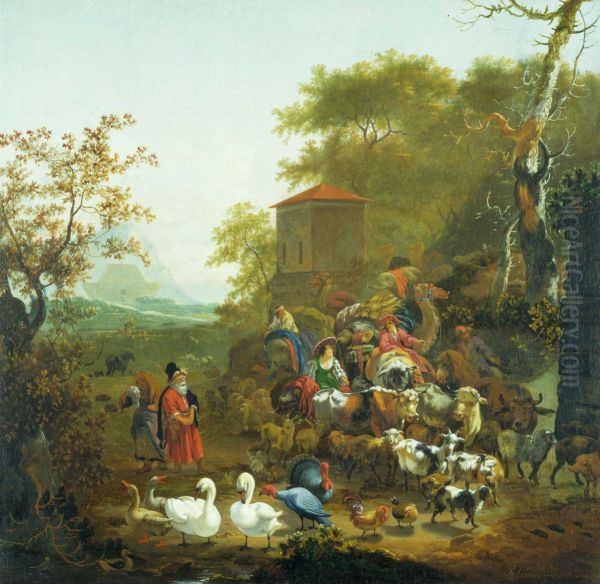 Noah Leaving the Ark Oil Painting by Adam Colonia