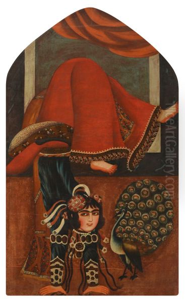 Acrobat with a Peacock Oil Painting by unknown