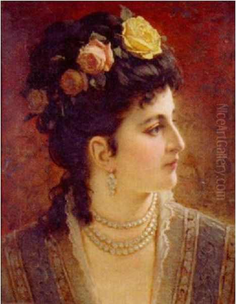 Opera singer Adelina Patti Oil Painting by Anton Ebert