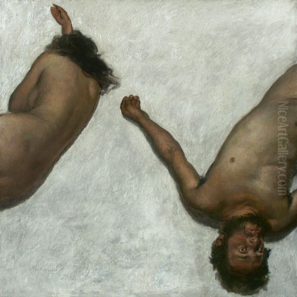 Adam and Eve. Downfall Oil Painting by Andrei Mironov