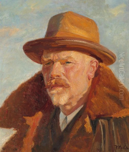 The artist's self-portrait. Oil Painting by Michael Peter Ancher