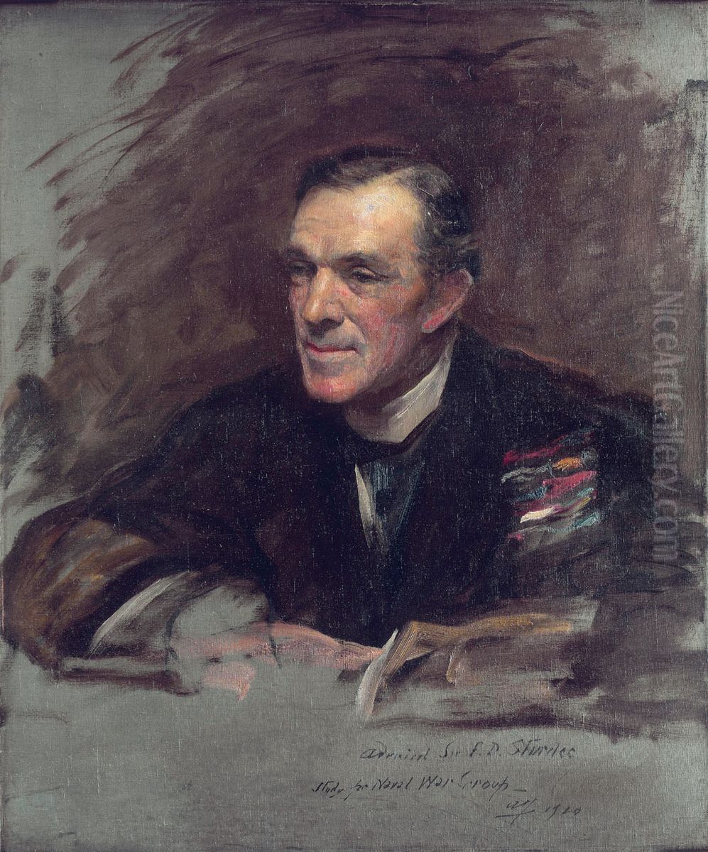 Admiral Frederick Doveton Sturdee (1859-1925) Oil Painting by Arthur Stockdale Cope