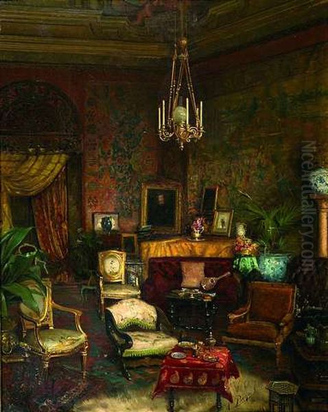 Saloninterieur Oil Painting by unknown