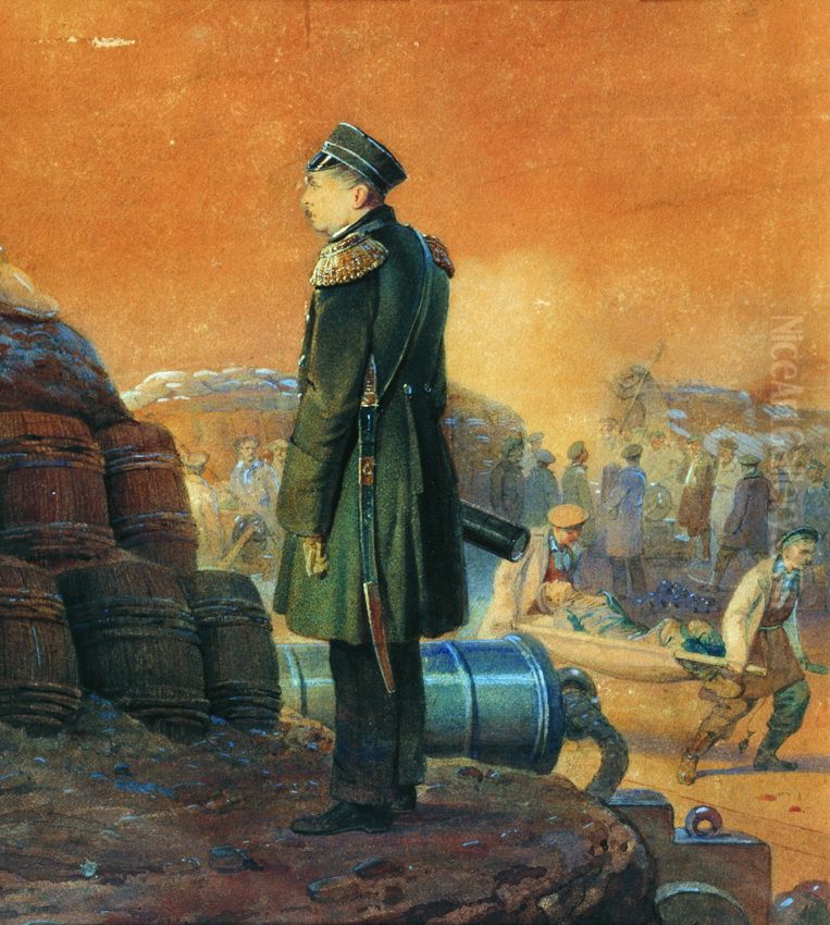Admiral Nahimov Oil Painting by Vasily Timm