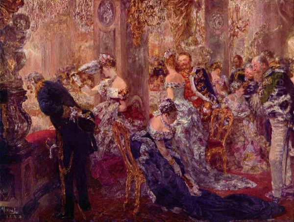 Im Weissen Saal Oil Painting by Adolph von Menzel