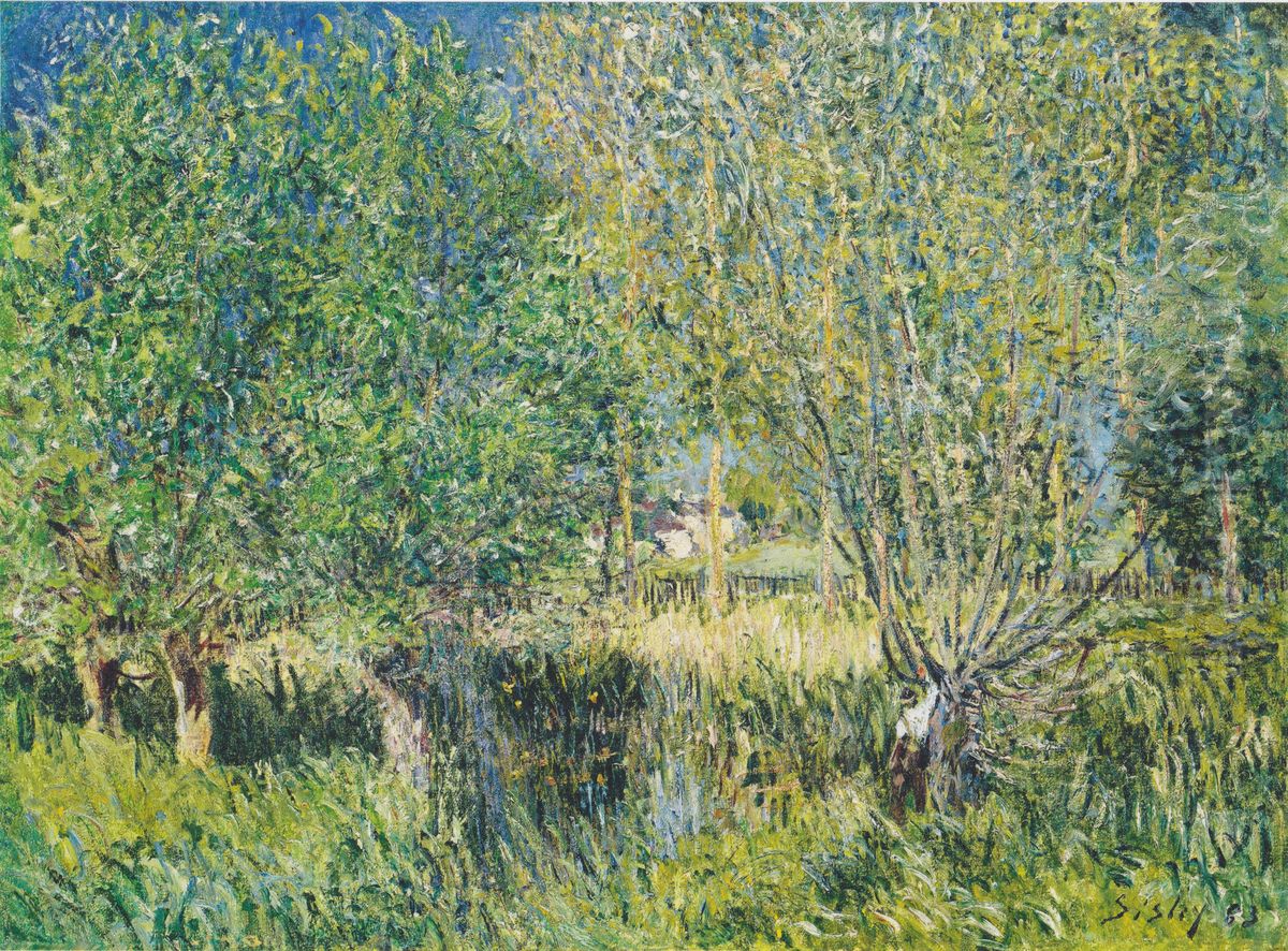 Weiden am Ufer der Orvanne Oil Painting by Alfred Sisley