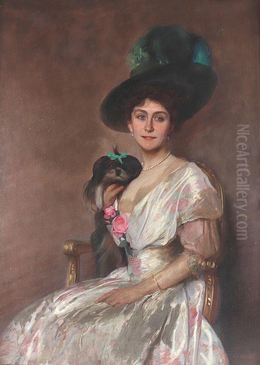 Bildnis der Hofschauspielerin Lili Marberg Oil Painting by Adolf Heller
