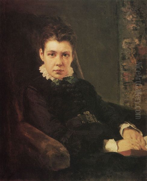<<Polenov Portret V. D. Hrusevoj, sestry hudoznika>> Oil Painting by Vasily Polenov