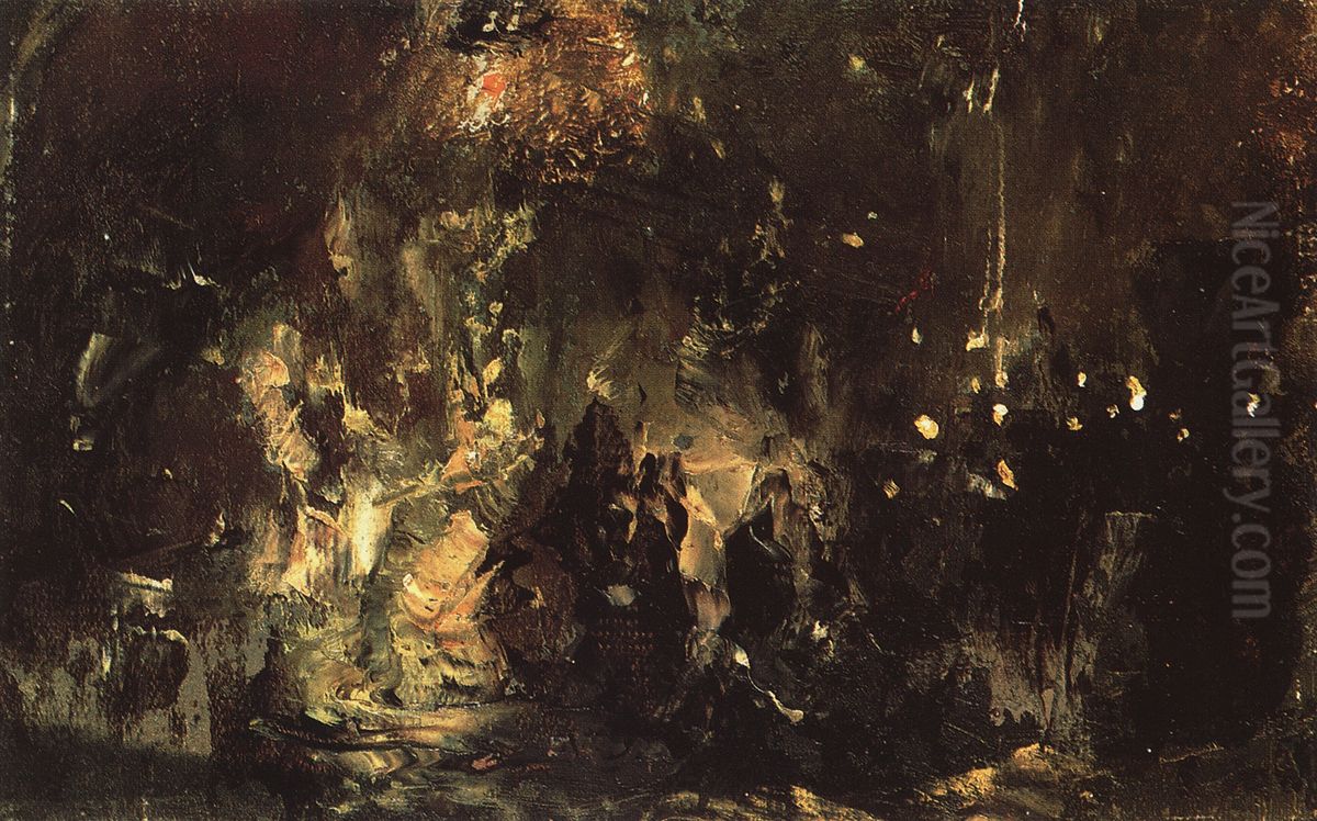 <<Pir bludnogo syna>> Oil Painting by Vasily Polenov