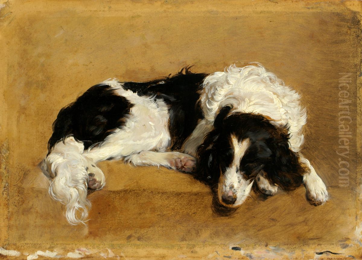 Lying Setter Oil Painting by Friedrich von Amerling