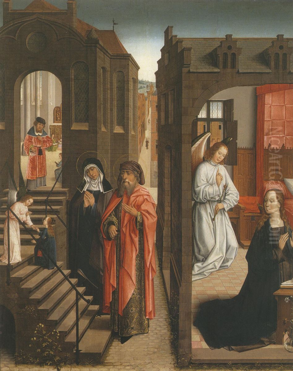 Opdracht van Maria en Annuntiatie Oil Painting by Master of Affligem