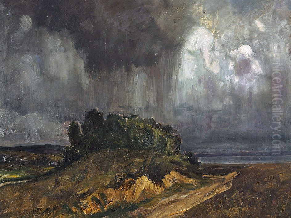 storm Oil Painting by Adolf Stabli