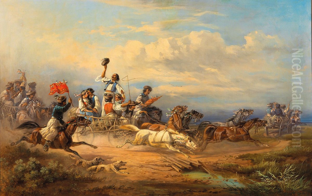 Wilde Fahrt Oil Painting by Adolf van der Venne