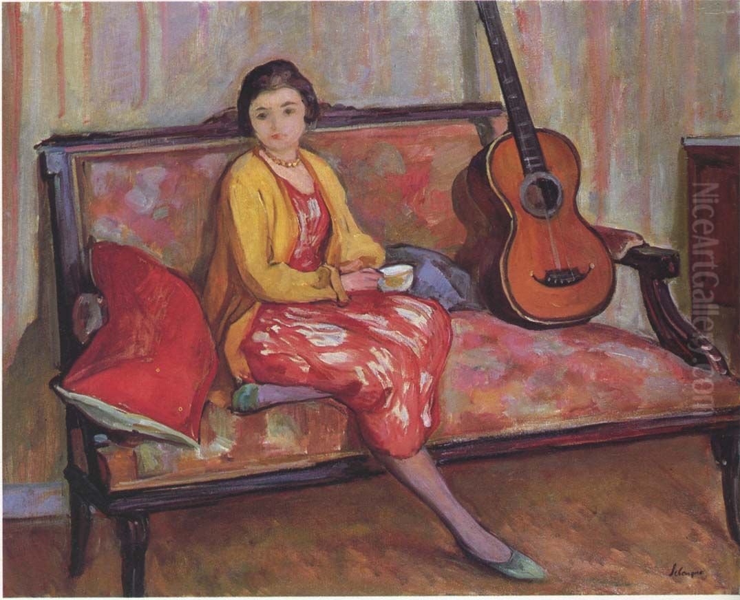 <<Nono is tasila>> Oil Painting by Henri Lebasque